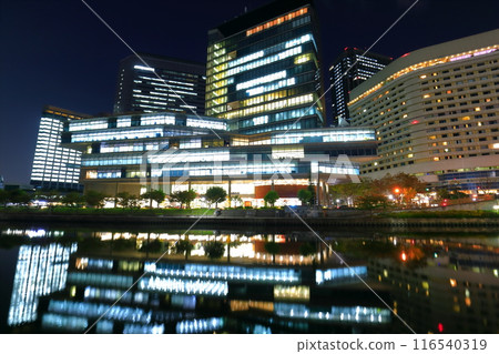 [Osaka Prefecture] Symmetrical night view of Osaka Business Park 116540319