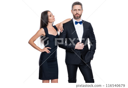 formalwear couple on background. image of formalwear couple wear tuxedo. 116540679