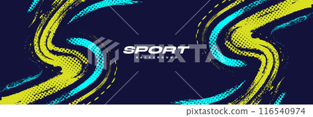 Abstract Sport Background with Cyan and Yellow Brush Texture and Halftone Effect. Grunge Background Abstract Sport Background with Cyan and Yellow Brush Texture and Halftone Effect. Grunge Background 116540974