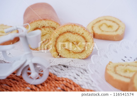 cake with delicious pineapple jam as a background cake with delicious pineapple jam as a background 116541574