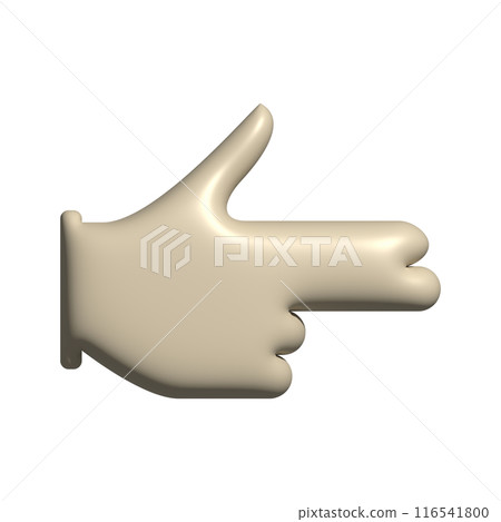 Hand point icon realistic 3d design in cartoon style pointing right Hand point icon realistic 3d design in cartoon style pointing right 116541800