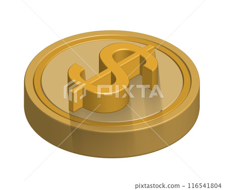 Gold coins money dollar icon realistic 3d business finance concept Gold coins money dollar icon realistic 3d business finance concept 116541804