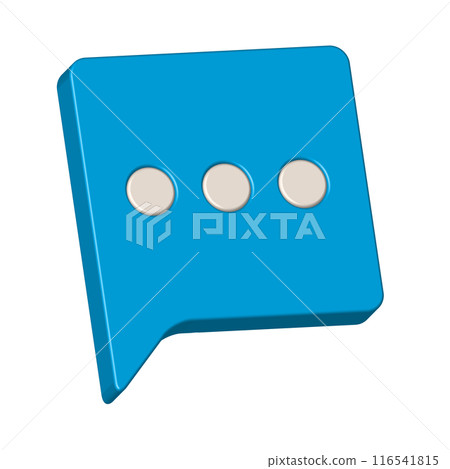 3d speech icon realistic of blue chat symbol 3d speech icon realistic of blue chat symbol 116541815