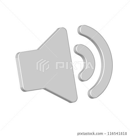White 3d icon speaker volume audio symbol for element 116541818
