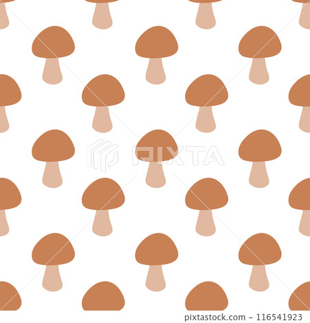 Seamless pattern with brown mushrooms. Vector flat background. Seamless pattern with brown mushrooms. Vector flat background. 116541923