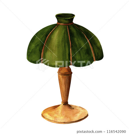 antique table lamp with green shade antique table lamp with green shade 116542090