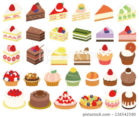 Various kinds of cute cakes set 2 116542590