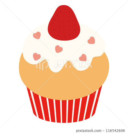 Simple and cute strawberry cupcakes 116542606