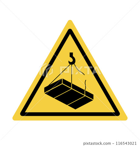 Danger warning board icon. Caution and dangerous area. Yellow sign for safety, hazard shock. Keep out caution warning and risk zone. Vector cartoon illustration 116543021