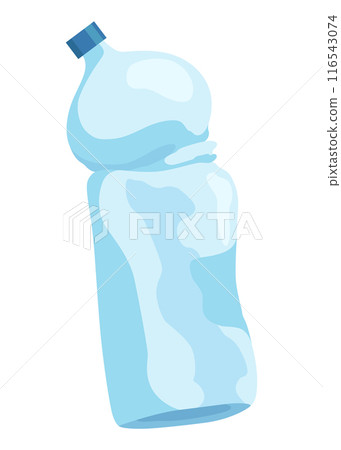Crumpled bottle icon. Broken plastic bottle, empty plastic container, recyclable garbage eco concept. Recycling waste element. Vector isolated illustration Crumpled bottle icon. Broken plastic bottle, empty plastic container, recyclable garbage eco concept. Recycling waste element. Vector isolated illustration 116543074