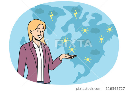 Synoptic woman gives weather forecast, participating in TV show after evening news release Synoptic woman gives weather forecast, participating in TV show after evening news release 116543727