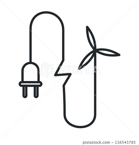 Ecology line art icon, nature and environment. Protection, planet care, natural recycling power. Vector ecology line art illustration 116543785