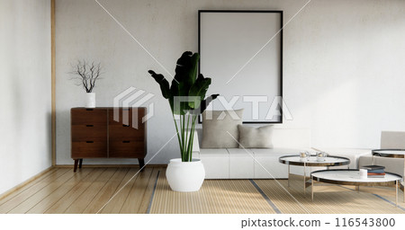 Sofa japanese on room japan tropical desing and tatami mat floor. 116543800