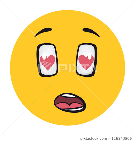 Cartoon faces. Funny face expressions, caricature emotions. Cute character with expressive eyes and mouth, vector smiley emoticon happy tongue emoticon 116543806