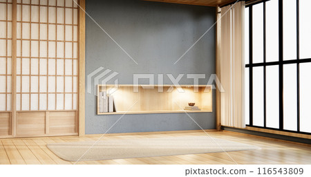 Mini sofa armchair on interior design,zen modern living room Japanese style. 116543809