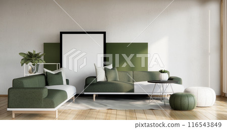 Minimalist Green Living Room Interior Design have sofa modern and decoration. 116543849
