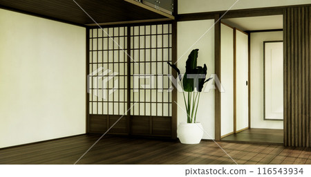Japan style Big living area in luxury room japan style decoration. 116543934