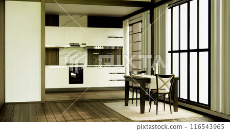 Kitchen room japanese style.3D rendering 116543965