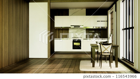 Kitchen room japanese style.3D rendering Kitchen room japanese style.3D rendering 116543966