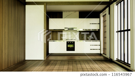 Kitchen room japanese style.3D rendering 116543967