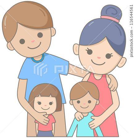 Kid pastel hand drawn cute and colorful happy Diverse family Kid pastel hand drawn cute and colorful happy Diverse family 116544561