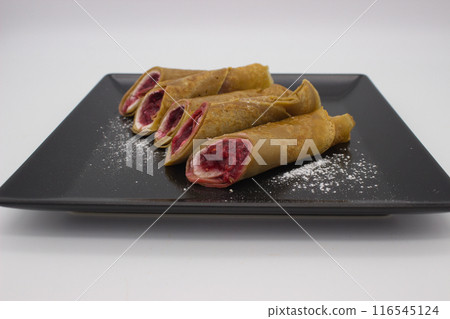 Classic Crepes with Berry Filling 116545124