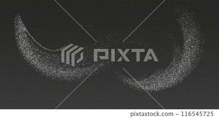 Falling sugar powder, flying salt. White crystals. Falling sugar powder, flying salt. White crystals. 116545725