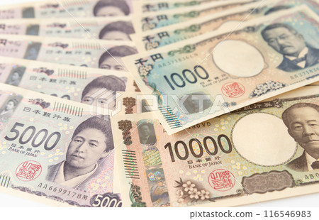 Three types of banknotes: various banknotes, new banknotes 116546983