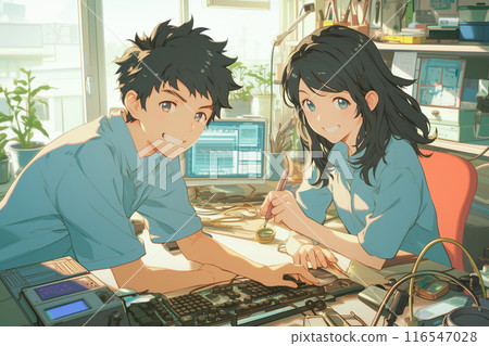 維護電氣設備的工程師與人員_精密圖2 116547028