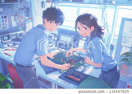 維護電氣設備的工程師和人員_精密圖3 116547029