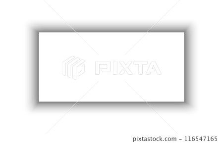 Rectangular paper page, poster, banner or packing box shadow effect. Soft grey shape. Rectangle shade isolated on white background. Vector realistic illustration 116547165