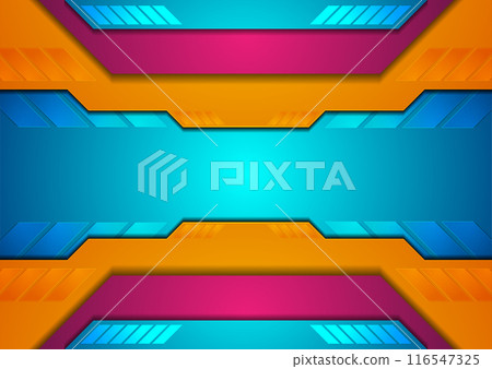 Colorful shiny geometric tech abstract background 116547325