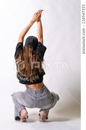 grey scuffs style casual posing streetstyle female trucker hat dark-haired cap fitted cap looking tank top grey scuffs style casual posing streetstyle female trucker hat dark-haired cap fitted cap looking tank top 116547355