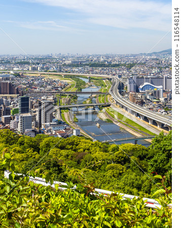 從五月山眺望豬名川沿岸的街景 116548114