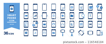 Various smartphone icon sets _ (vector simple color scheme) 116548184