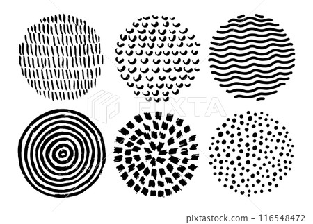 Hand drawn circles. Round abstract black backgrounds or patterns. Line sketch trendy set. Hand drawn Hand drawn circles. Round abstract black backgrounds or patterns. Line sketch trendy set. Hand drawn 116548472