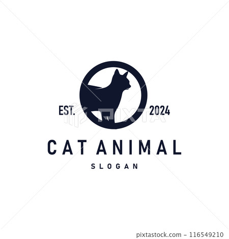 simple black silhouette design pet cat logo animal care template illustration simple black silhouette design pet cat logo animal care template illustration 116549210