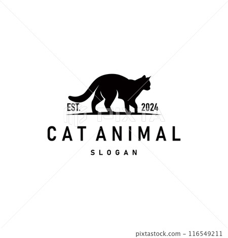 simple black silhouette design pet cat logo animal care template illustration simple black silhouette design pet cat logo animal care template illustration 116549211