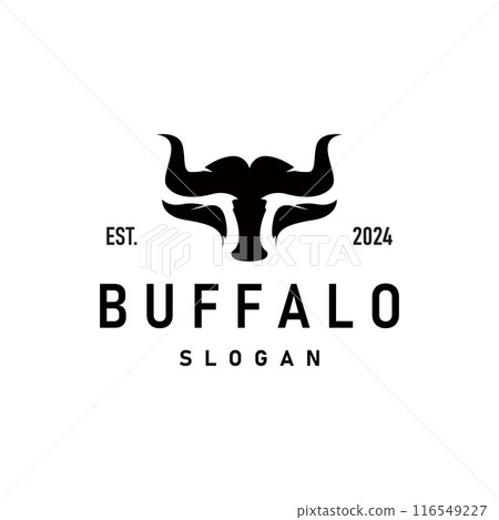 black silhouette design of agricultural and livestock animal buffalo logo simple minimalist illustration template black silhouette design of agricultural and livestock animal buffalo logo simple minimalist illustration template 116549227