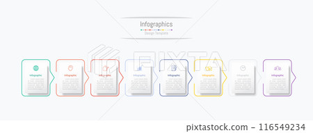Infographic 8 options design elements for your business data. Vector Illustration. 116549234