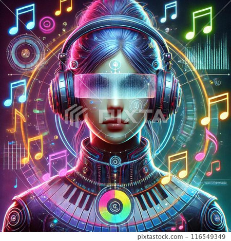 Music AI near future illustration 116549349
