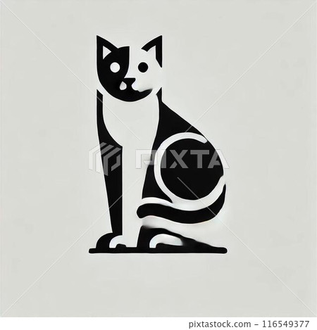 簡單的貓插畫 116549377