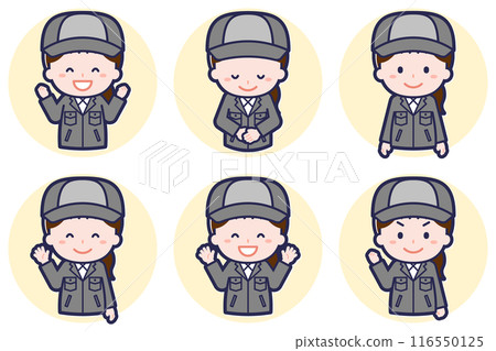 Female factory worker pose set_02 Female factory worker pose set_02 116550125