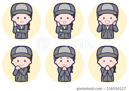 Female factory worker pose set_04 Female factory worker pose set_04 116550127