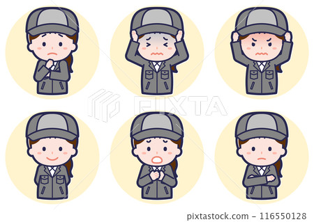 Female factory worker pose set_05 Female factory worker pose set_05 116550128