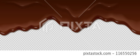 A chocolate drizzle on a white background A chocolate drizzle on a white background 116550256