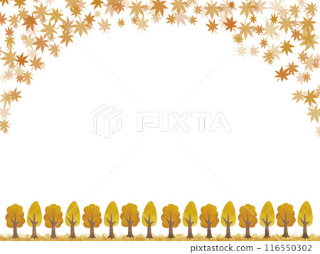 Watercolor style autumn tree frame material Watercolor style autumn tree frame material 116550302