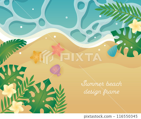 Tropical beach design frame Tropical beach design frame 116550345