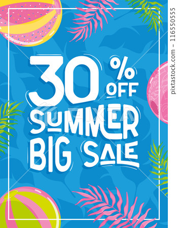 Summer sale poster Special offer Vector illustration 116550555