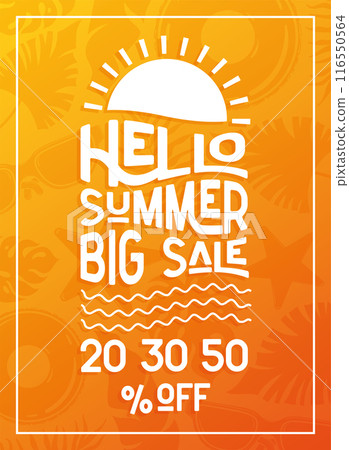 Summer sale poster Special offer Vector illustration 116550564